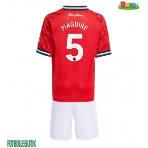 Manchester United Harry Maguire #5 Hemmaställ Barn 2025-26 Kortärmad (+ Korta byxor)